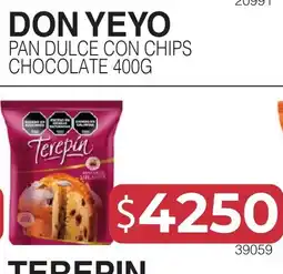 Masivos Terepin pan dulce con chips chocolate oferta