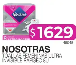 Masivos Nosotras toallas femeninas ultra invisible rapisec oferta
