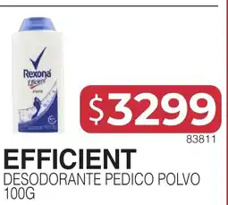 Masivos Rexona efficient desodorante pedico polvo oferta