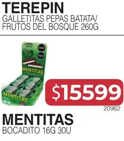 Masivos Terepin galletitas pepas batata/frutos del bosque oferta