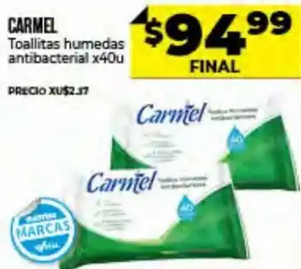 Supermayorista Vital Carmel Toallitas Humedas Antibacterial x 40 u oferta
