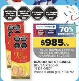 Carrefour 9 de oro - bizcochos de grasa oferta