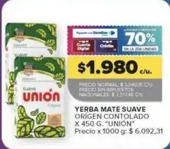 Carrefour Unión - yerba mate suave oferta
