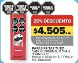 Carrefour Pringles - papas fritas tubo sabor original oferta
