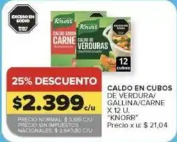Carrefour Knorr - caldo en cubos de verdura/ gallina/carne oferta