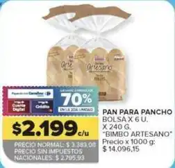 Carrefour Pan para pancho bolsa oferta