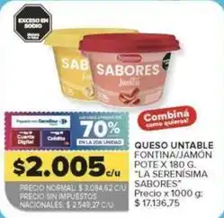 Carrefour Queso untable fontina/jamón oferta