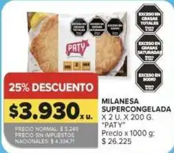 Carrefour Paty - milanesa supercongelada oferta