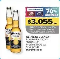 Carrefour Corona - cerveza blanca porrón oferta