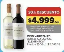 Carrefour Elementos - vino varietales oferta