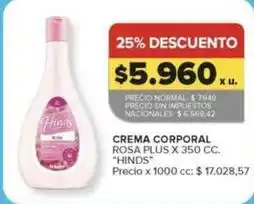 Carrefour Hinds - crema corporal rosa plus oferta