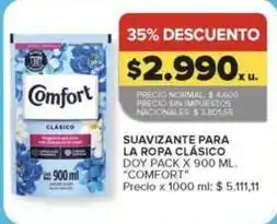 Carrefour Comfort - suavizante para la ropa clásico doy pack oferta
