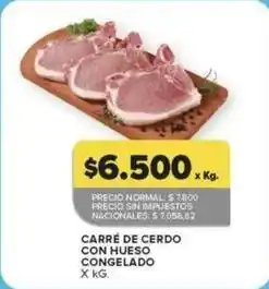Carrefour Carre de cerdo con hueso congelado oferta