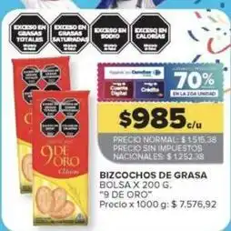 Carrefour Market 9 de oro - bizcochos de grasa oferta