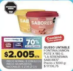 Carrefour Market Queso untable fontina/jamón pote oferta