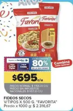 Carrefour Market Favorita - fideos secos oferta