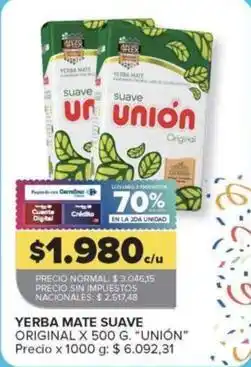 Carrefour Market Unión - yerba mate suave original oferta