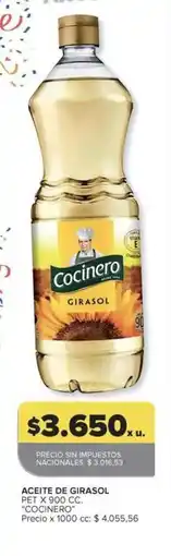Carrefour Market Cocinero - aceite de girasol pet x 900 cc oferta