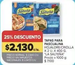 Carrefour Market La salteña - tapas para pascualina hojaldre/criolla oferta