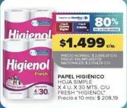 Carrefour Market Higienol - hoja simple oferta