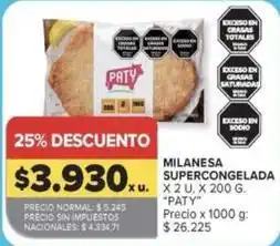 Carrefour Market Paty - milanesa supercongelada oferta