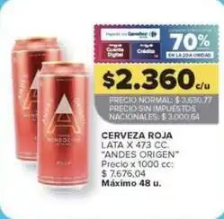 Carrefour Market Cerveza roja lata oferta