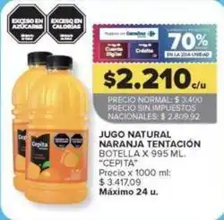 Carrefour Market Cepita - jugo natural naranja tentación oferta