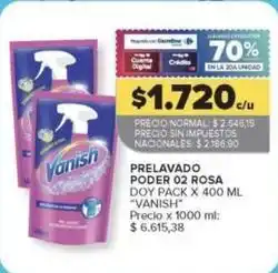 Vanish - prelavado poder 02 rosa doy pack