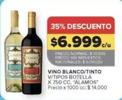 Carrefour Market Alamos - vino blanco/tinto v/tipos botella oferta