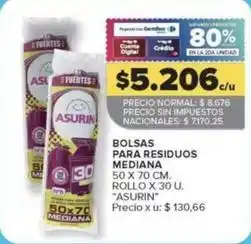 Carrefour Market Asurin - bolsas para residuos mediana oferta