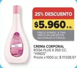 Carrefour Market Hinds - crema corporal rosa plus oferta