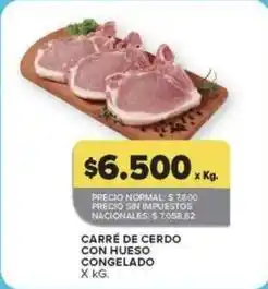 Carrefour Market Carre de cerdo con hueso congelado oferta