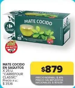 Carrefour Market Carrefour - mate cocido en saquitos oferta
