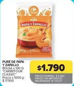 Carrefour - puré de papa y zapallo
