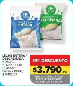 Carrefour Market Mas - leche entera / descemada oferta