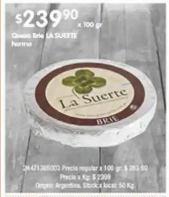 Disco Queso brie la suerte 100g oferta