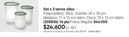Avon Set x 3 tarros altos oferta