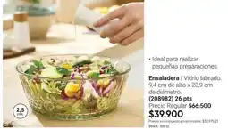 Avon Ideal - ensaladera | vidrio labrado. 9,4 cm de alto x 23,9 cm de diámetro. (208982) oferta