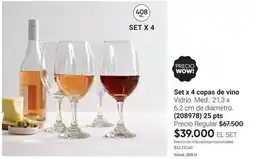 Avon Set x 4 copas de vino oferta