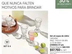 Avon Set x4 copas de vidrio labradas oferta