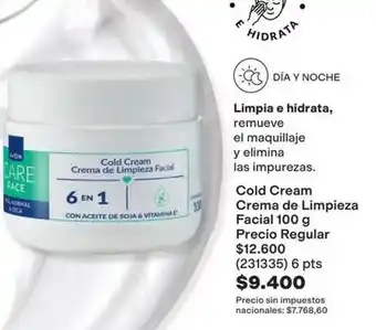 Avon - cold cream crema de limpieza facial 100 g (231335)