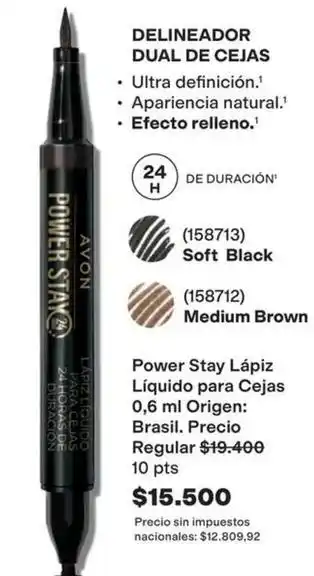 Avon - power stay lápiz líquido para cejas