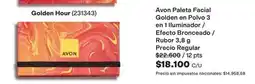 Avon Avon - paleta facial golden en polvo 3 en 1 iluminador / efecto bronceado / rubor 3,8 g (231343) oferta