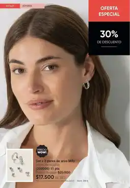 Avon Set x 3 pares de aros mily oferta