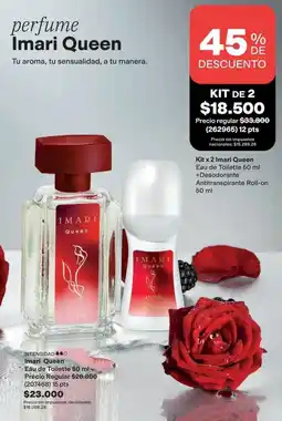 Avon Imari - kit de 2 queen eau de toilette 50 ml + desodorante antitranspirante roll-on 50 ml oferta