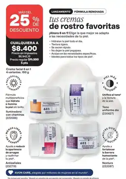 Avon Mas - tus cremas de rostro favoritas oferta
