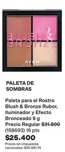 Avon Avon - paleta de sombras blush & bronze rubor, iluminador y efecto bronceado 9 g (158693) oferta
