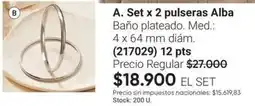 Avon Alba - set x 2 pulseras (217029) oferta