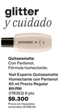 Avon Nail experts quitaesmalte humectante con pantenol oferta