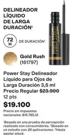 Avon Maybelline - power stay delineador líquido para ojos (gold rush 161797) oferta